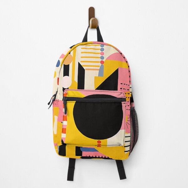 Item preview, Vibrant Deco Reverie: Pink & Yellow Abstract Art with Bold Geometry designed and sold by PaintbrushPlace.