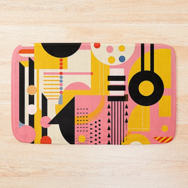 Item preview, Vibrant Deco Reverie: Pink & Yellow Abstract Art with Bold Geometry designed and sold by PaintbrushPlace.