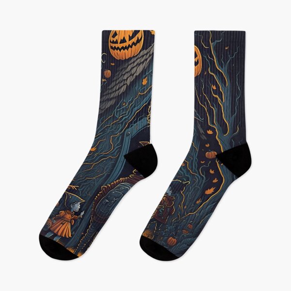 Item preview, "Capturing the enchantment of a Halloween night, the artwork portrays a delightful trick-or-treating adventure as children in costumes journey from door to door in search of treats." designed and sold by Best-Art-32.