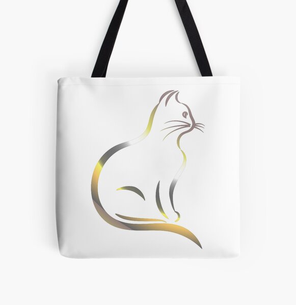 Katzen-Silhouette Allover-Print Tote Bag