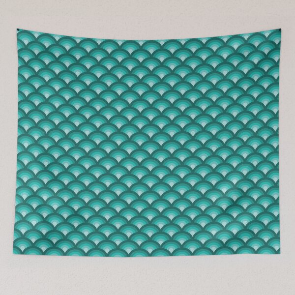 Item preview, Teal Green 1970s Theme Repeating Pattern designed and sold by itsgoodjunk.