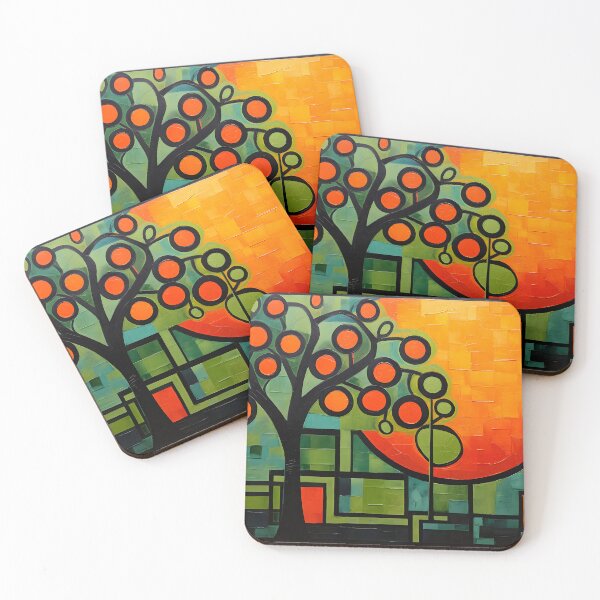 Item preview, Vibrant Harvest- Exploring the Cubist Canvas of an Orange Tree in Fauvist Splendor designed and sold by OlfactoART Studio.
