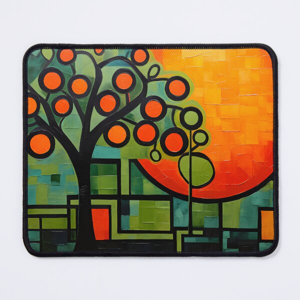 Item preview, Vibrant Harvest- Exploring the Cubist Canvas of an Orange Tree in Fauvist Splendor designed and sold by OlfactoART Studio.