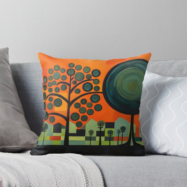 Item preview, Chromatic Fusion- Orange Tree Unleashed in Bold Fauvist, Abstract Expressionism and Cubist Strokes designed and sold by OlfactoART Studio.