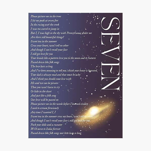 Item preview, Seven - Taylor Swift designed and sold by Lola Afford.