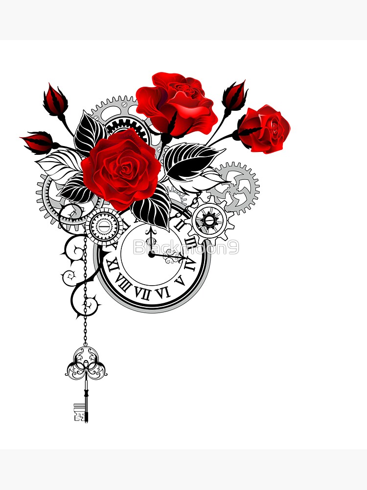 Reloj con best sale rosas diseño