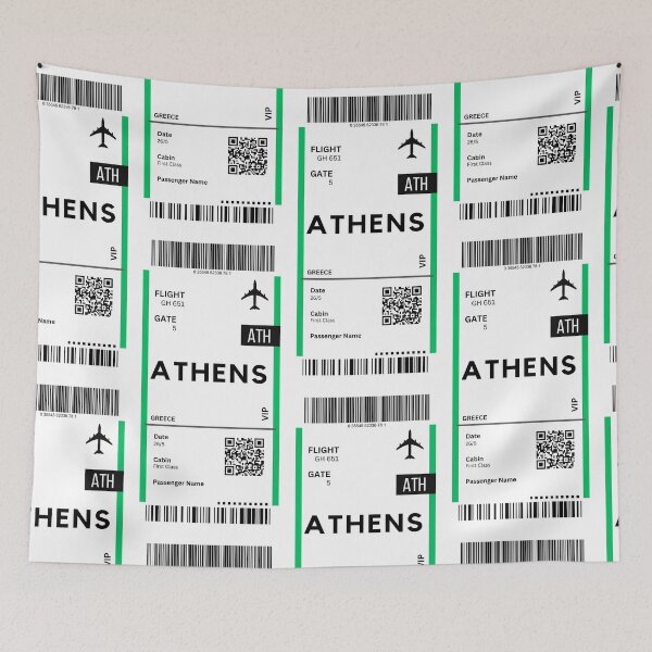 Item preview, Athens (ATH) Canada Airplane Boarding Pass designed and sold by RoamInk.
