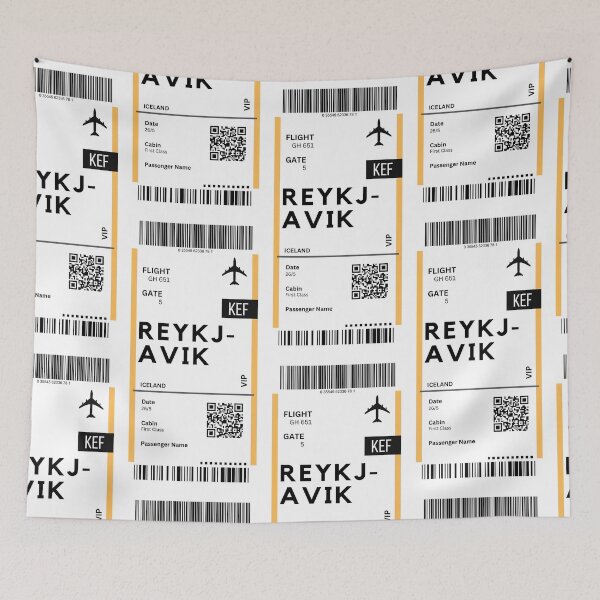 Item preview, Reykjavik (KEF) Iceland Airplane Boarding Pass designed and sold by RoamInk.