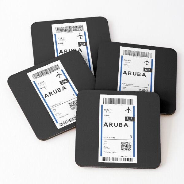 Item preview, Aruba (AUA) Netherlans Airplane Boarding Pass designed and sold by RoamInk.