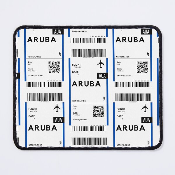 Item preview, Aruba (AUA) Netherlans Airplane Boarding Pass designed and sold by RoamInk.