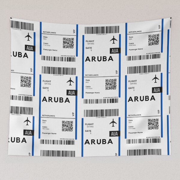 Item preview, Aruba (AUA) Netherlans Airplane Boarding Pass designed and sold by RoamInk.