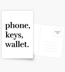 Phone, Keys, Wallet Postcards