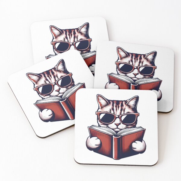 Item preview, Funny Cat Reading a Book designed and sold by ArisaHong.