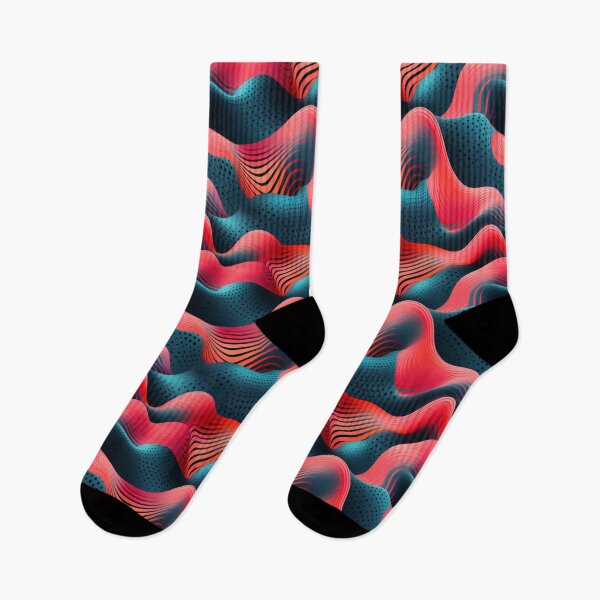 Item preview, Abstract Pattern - Electric Waves Socks designed and sold by IntristedAI.