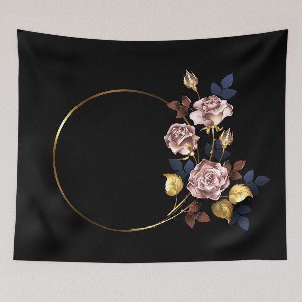 Item preview, Round Frame with Pink Gold Roses designed and sold by Blackmoon9.