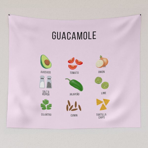 Item preview, Culinary Canvases Guacamole Ingredients Pink designed and sold by Coastal Garden Design Studio.