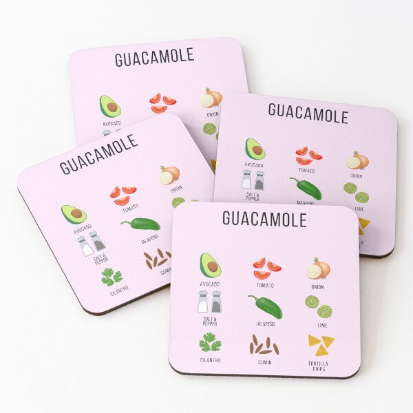Item preview, Culinary Canvases Guacamole Ingredients Pink designed and sold by Coastal Garden Design Studio.