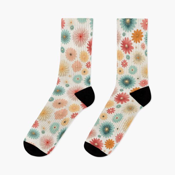 Item preview, Nature Pattern - Paper Flowers Socks designed and sold by IntristedAI.