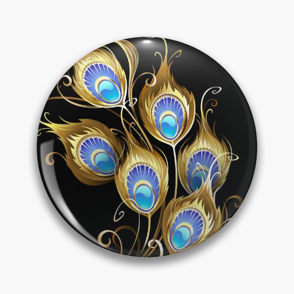 Item preview, Golden Peacock Feather Monogram designed and sold by Blackmoon9.