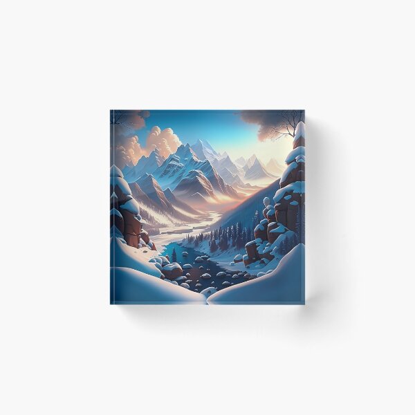Item preview, A MAJESTIC MOUNTAIN RANGE WITH SNOW-CAPPEDPEAKS AND A WINDING RIVER BELOW designed and sold by Lannanun.