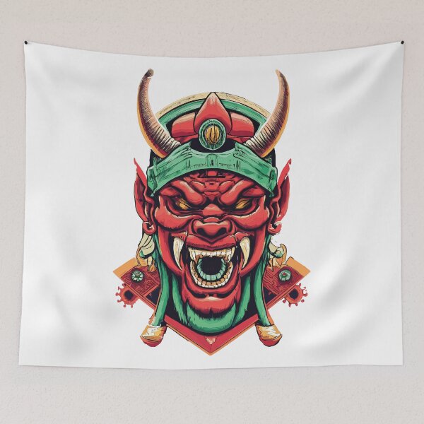 Item preview, ONI JAPANESE DEMON MASK Red Demon Mask Oni Mask designed and sold by SorryFrog.