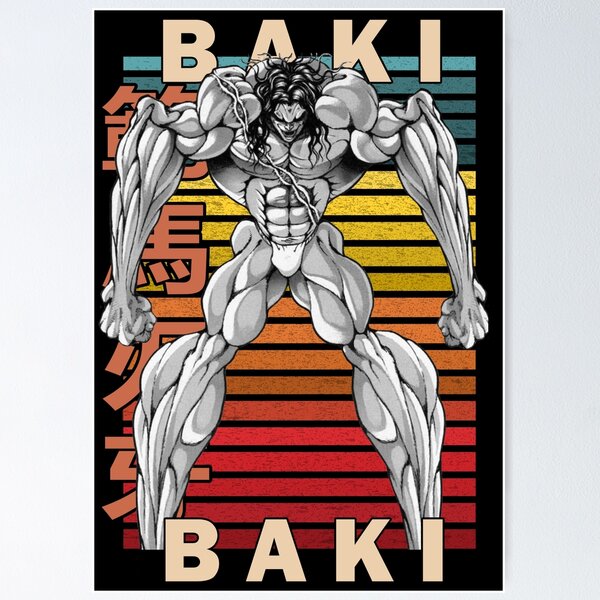  Póster de anime de lucha Baki The Grappler Muscle Man