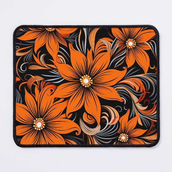 Item preview, Orange flowers on black background designed and sold by FlyingRaven1.