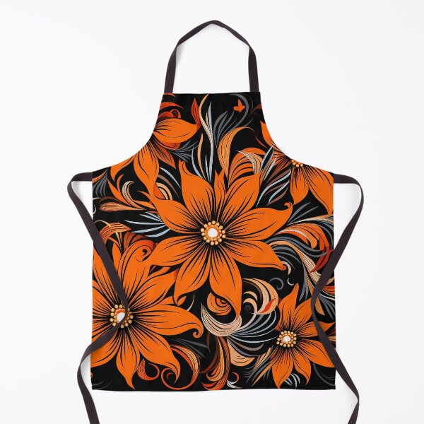 Item preview, Orange flowers on black background designed and sold by FlyingRaven1.