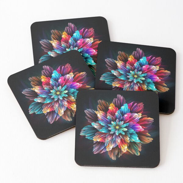 Item preview, Colorful flower on black background designed and sold by FlyingRaven1.