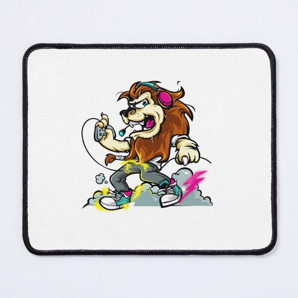 Item preview, Cartoon lion gamer, lion gamer, colorful lion gamer designed and sold by GreyStanzione1.