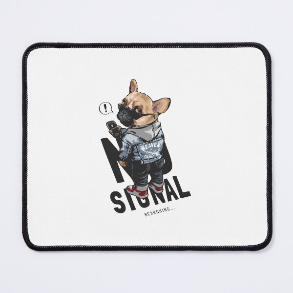 Item preview, no signal, dog holding phone, dog wear sunglasses holding phone designed and sold by GreyStanzione1.