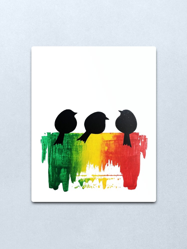 Alternate view of Three Little Birds Metal Print