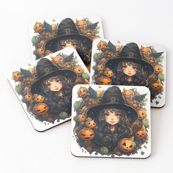 Item preview, Cute Witch with Catlike Pumpkins designed and sold by venomNL.
