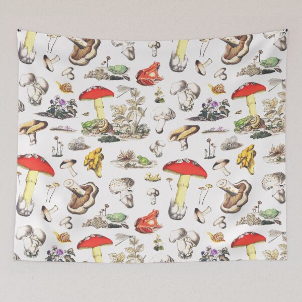 Item preview, Cute Vintage Cottagecore Forest Mushrooms Frogs Snails Plants designed and sold by tanjica.