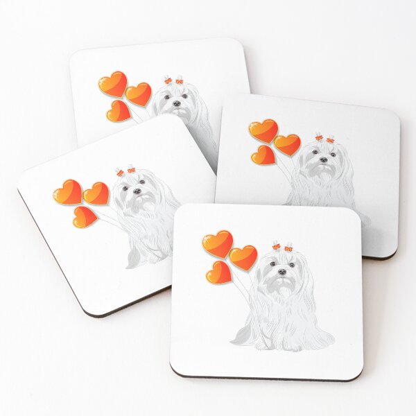 Item preview, maltese dog with heart icon, cute maltese dog with heart, white dog with heart icon designed and sold by GreyStanzione1.