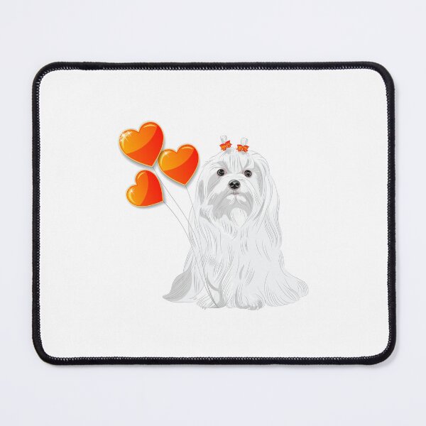 Item preview, maltese dog with heart icon, cute maltese dog with heart, white dog with heart icon designed and sold by GreyStanzione1.