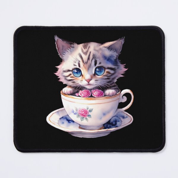 Item preview, Kitten in a Teacup designed and sold by pixclipart.