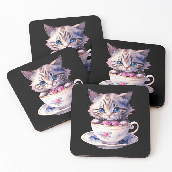 Item preview, Kitten in a Teacup designed and sold by pixclipart.