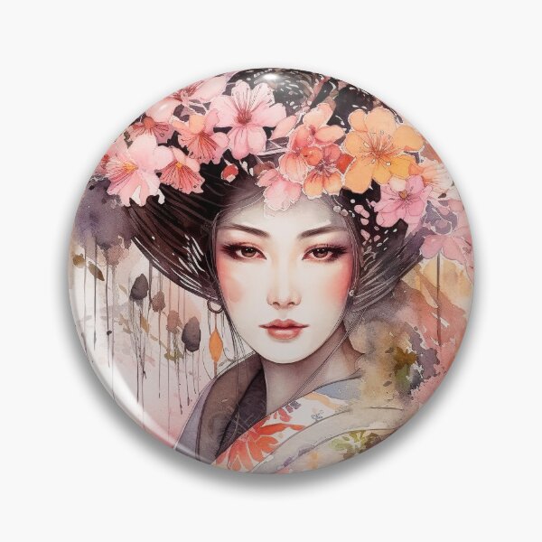 Artikelvorschau, Japanisch, Maiko, Haiku, Geisha, Porträt, Aquarell, Malerei, Geiko, Japan, Nihonga, Sumi-e, entworfen und verkauft von KsaveraArt.