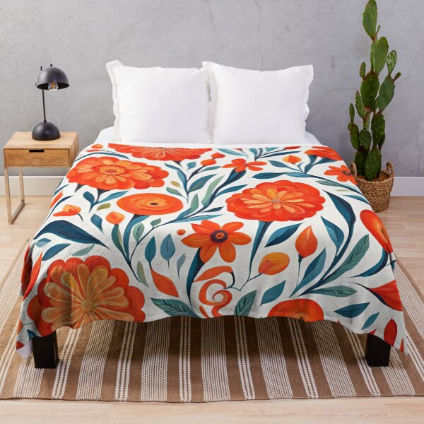 Item preview, Gouache Orange Flowers Pattern. designed and sold by ARichArts.