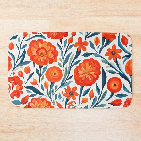 Item preview, Gouache Orange Flowers Pattern. designed and sold by ARichArts.