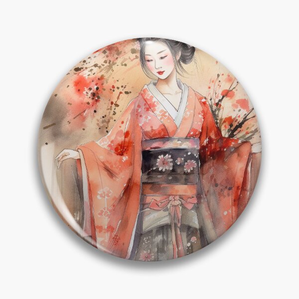 Artikelvorschau, Japanisch, Maiko, Haiku, Geisha, Porträt, Aquarell, Malerei, Geiko, Japan, Nihonga, Sumi-e, Kimono, Sakura, Blumen, Kirschblüte entworfen und verkauft von KsaveraArt.