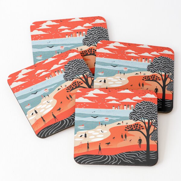 Item preview, Red and black geometric landscape designed and sold by Art91design.