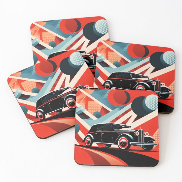 Item preview, Red and black geometric car designed and sold by Art91design.
