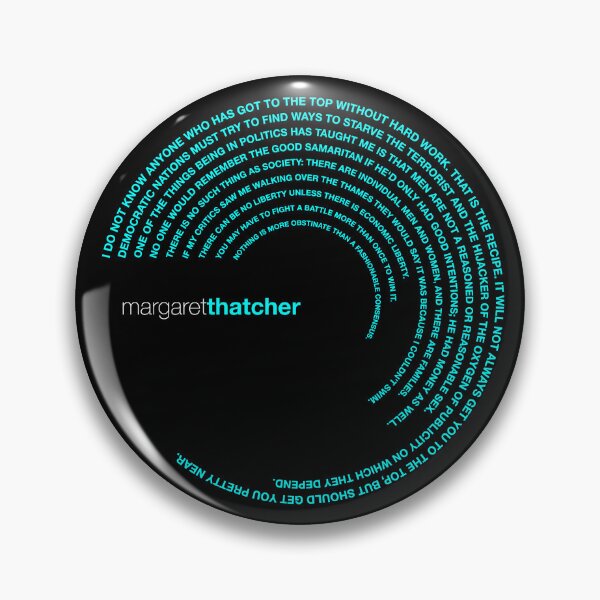 Item preview, Margaret Thatcher famous quotes poster [aqua] designed and sold by CMYKStudio.