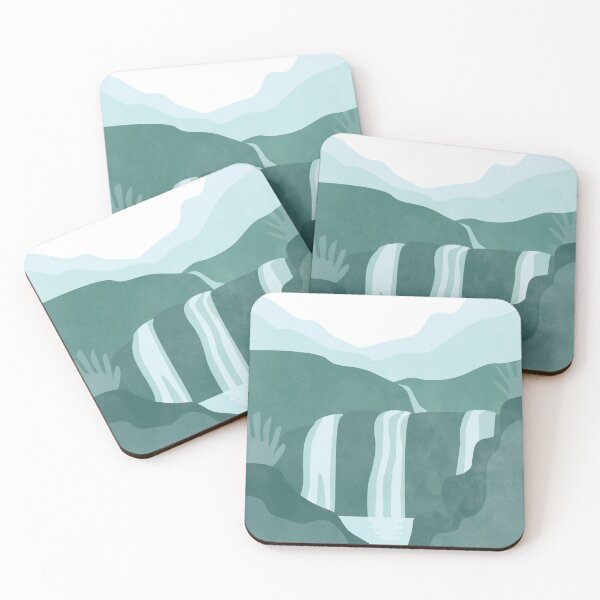Item preview, Green waterfall landscape designed and sold by MikeMintMerch.