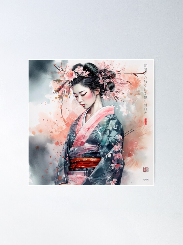 geisha watercolor painting