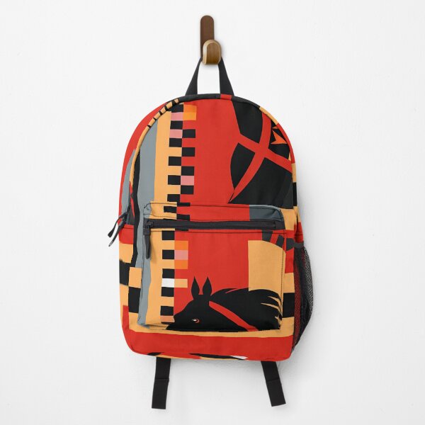 Item preview, Red and black geometric horse designed and sold by Art91design.