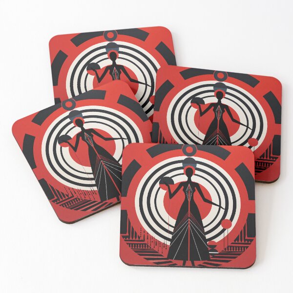 Item preview, Red and black geometric woman designed and sold by Art91design.