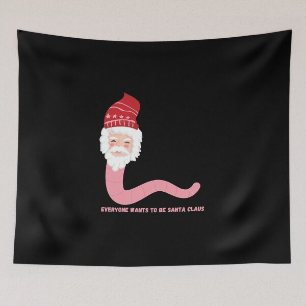 Item preview, Everyone wants to be Santa Claus. Even small worm.  designed and sold by Slavic-Design.